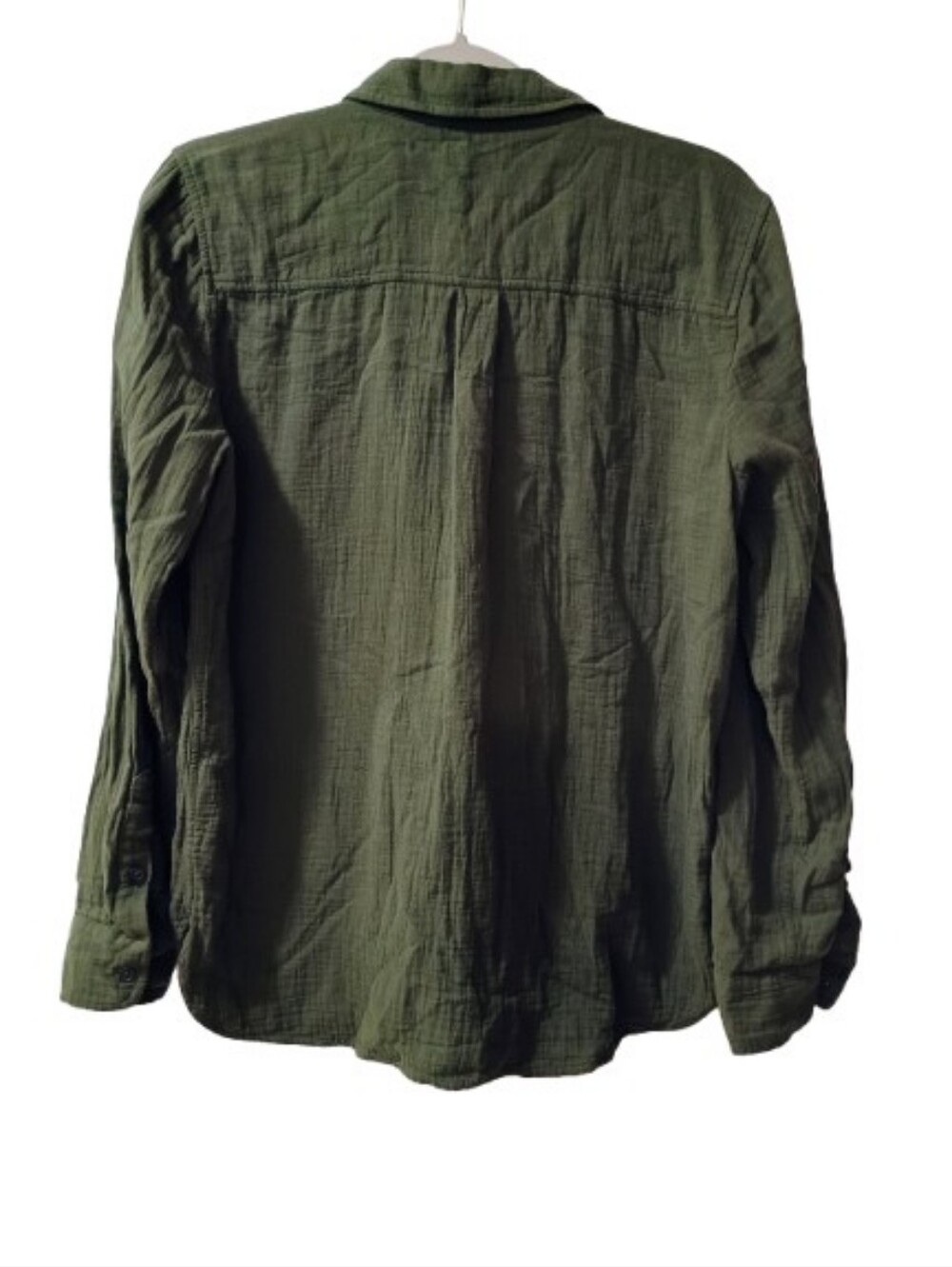 J.Crew Olive Green Cotton Double-Gauze Button-Down Shirt Med - Picture 2 of 8